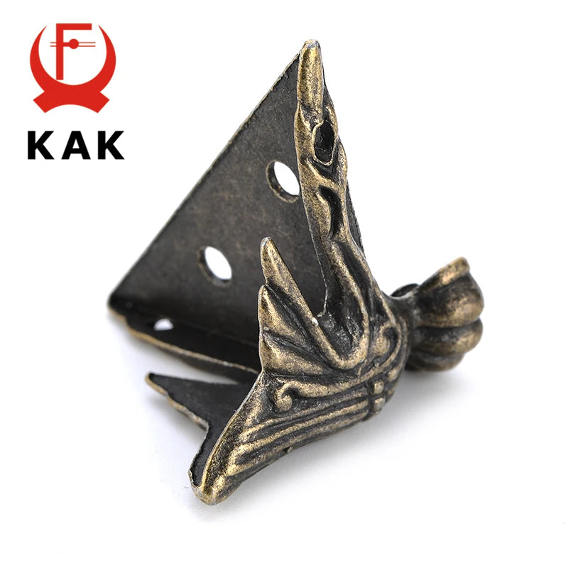 supports d'angle bronze décor floral classique vieilli meubles fixations 30x40mm