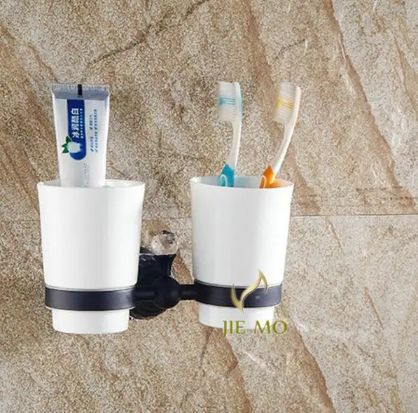 accessoires salle bain laiton noir cristal porte serviettes porte papier porte gobelets vaisselle