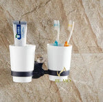 accessoires salle bain laiton noir cristal porte serviettes porte papier porte gobelets vaisselle