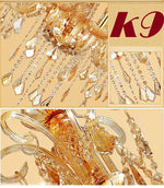 lustre crystal transparent doré motifs floraux classique baroque led 110v 220v