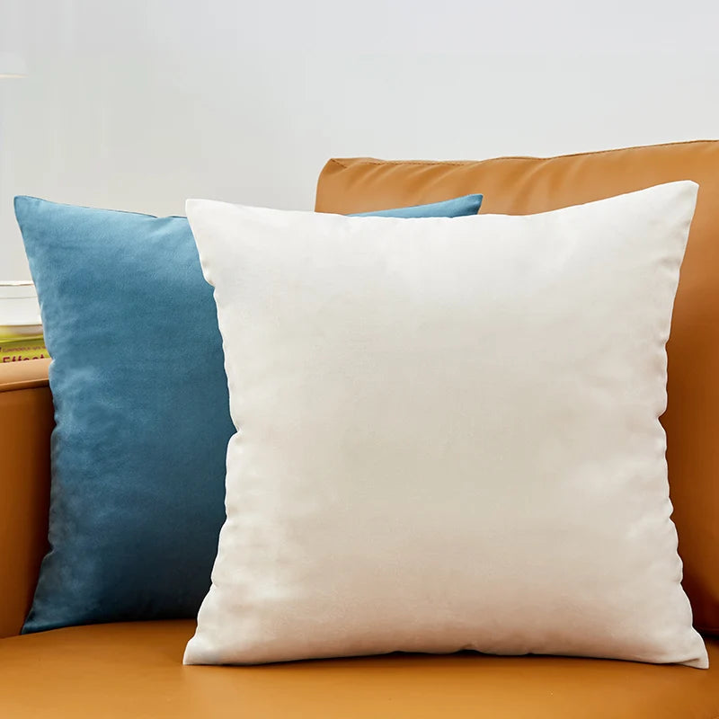coussin velours carré moderne vert foncé bleu clair blanc opacité simple