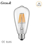 ampoule led st58 e27 transparente filament doré vintage 2700k 4500k 6w 12v 24v