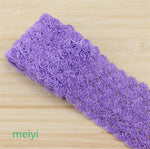 ruban decoratif dentelle roses relief largeur 9cm mariage decoration romantique couleur rose violet beige