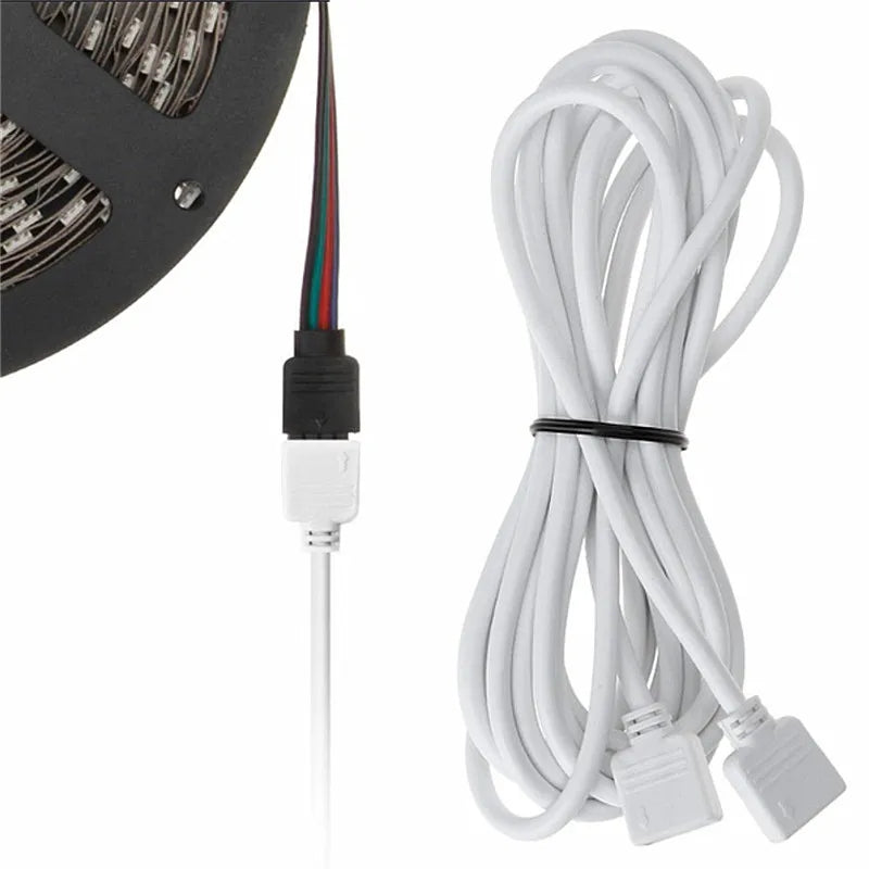 câble électrique extension broches led rgb 24v blanc noir 1m 1.5m 2.5m 3m 5m