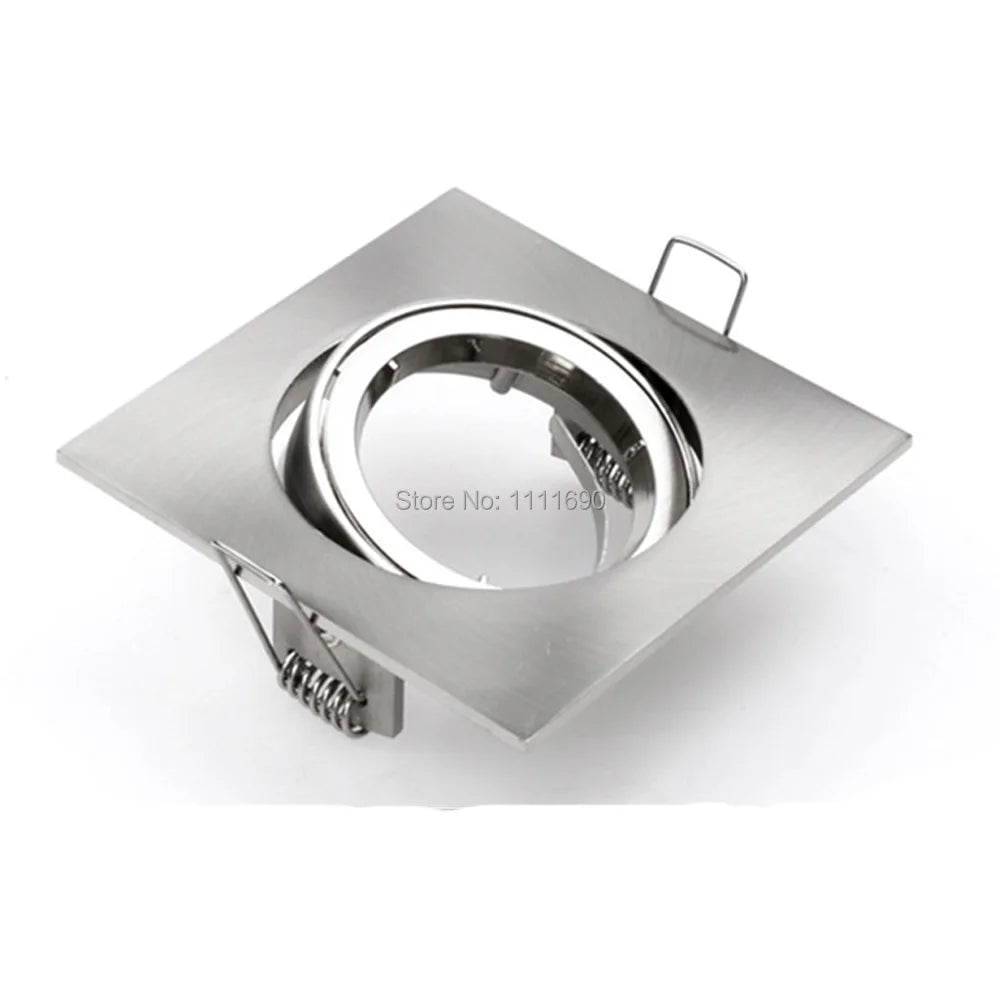 supports encastrés carrés argentés brossés compatible gu10 mr16 réglables moderne