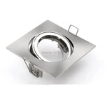 supports encastrés carrés argentés brossés compatible gu10 mr16 réglables moderne