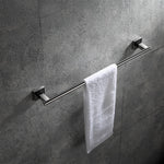 porte serviettes mural acier inoxydable 40cm 50cm 60cm 70cm finition argenté moderne fixations