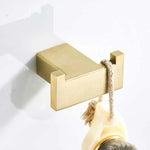 ensemble accessoires salle bain doré nickel moderne porte papier savon porte brosse wc étagerie