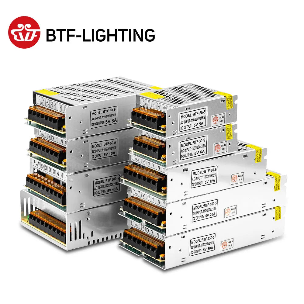 transformateur électrique 5v 2a 10a 20a 30a 40a 60a led ws2812b argenté industrial adjustable