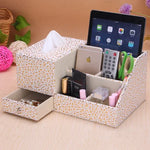 boîte rangement multifonctionnelle cuir moderne réutilisable télécommande tablette smartphone bijoux parfum montre