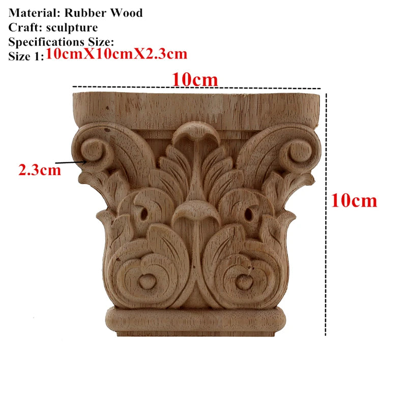 sculpture bois vintage motif floral décor maison classique fixations 10cm 12cm 15cm 20cm 25cm