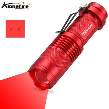 lampe torchon rouge lumiere intense résistante choc mode zoom texturée moderne clip inclusion