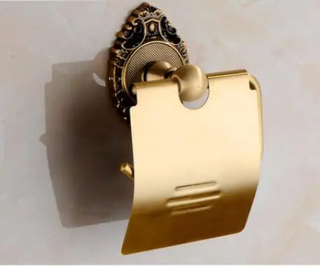 ensemble porte serviettes salle bain doré ornements décoratifs classique porte brosse dents porte verre