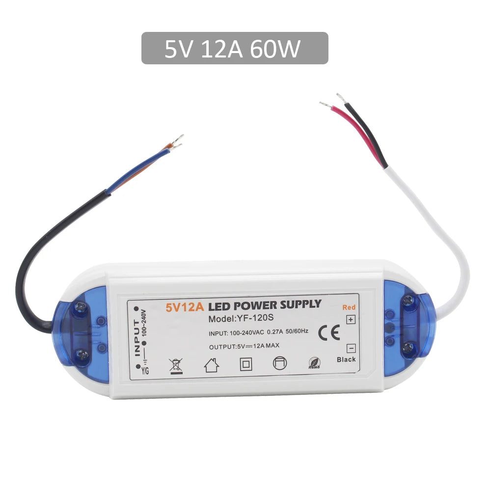 alimentation led 12v 100w 5v 100w 72w blanc bleu modernes transformateurs éclairage câbles certifications