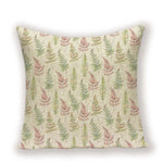 housse coussin carré motif feuilles vertes moderne zip invisible 45cm 45cm