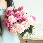 roses artificielles latex toucher réel bouquet fleurs décoration intérieure maison anniversaire noël