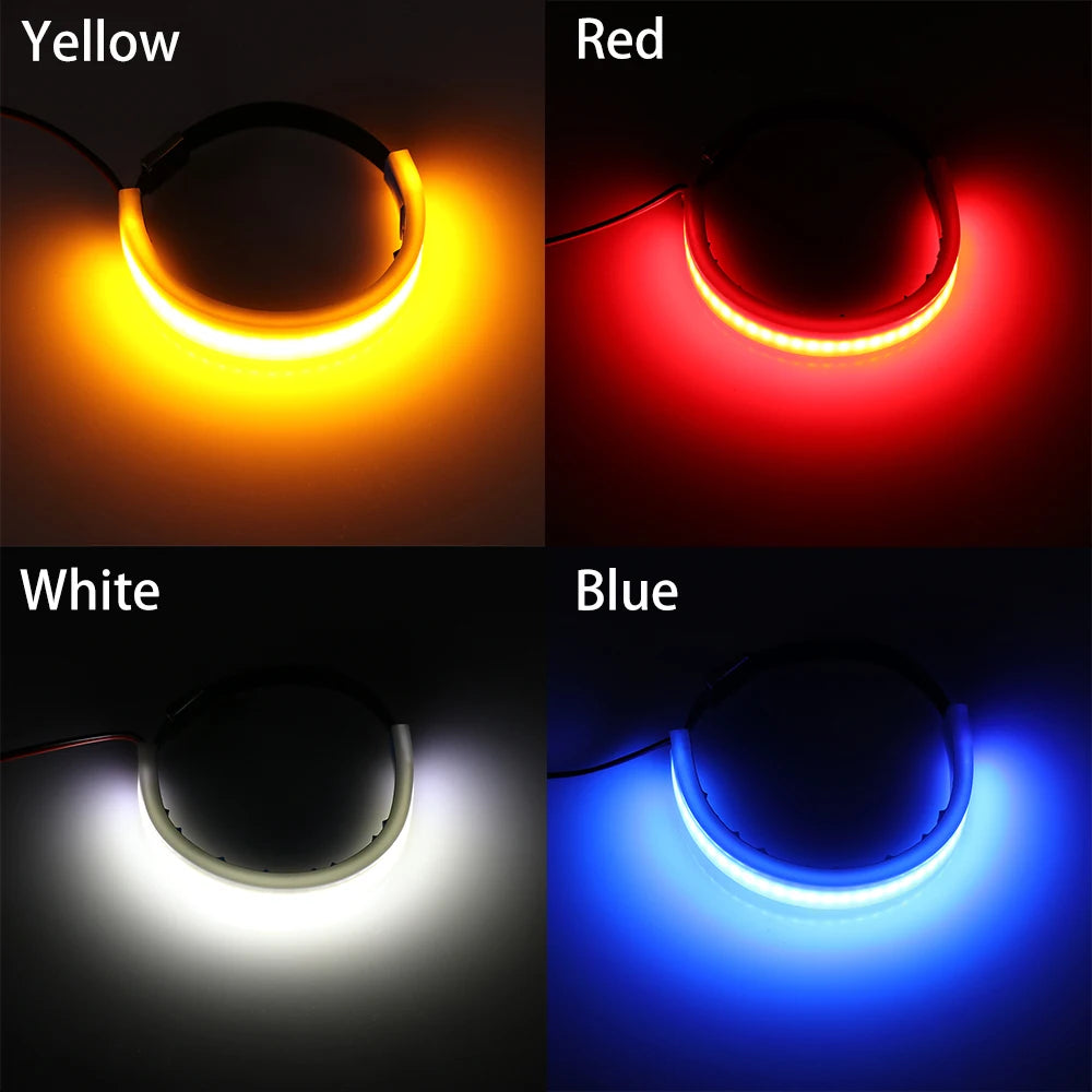 bracelet lumineux moderne couleur blanc bleu rouge jaune clips métalliques 25cm 13.3cm 1.2cm led