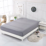 drap housse coton gris argent antimicrobien conducteur lit adulte simple moderne minimaliste