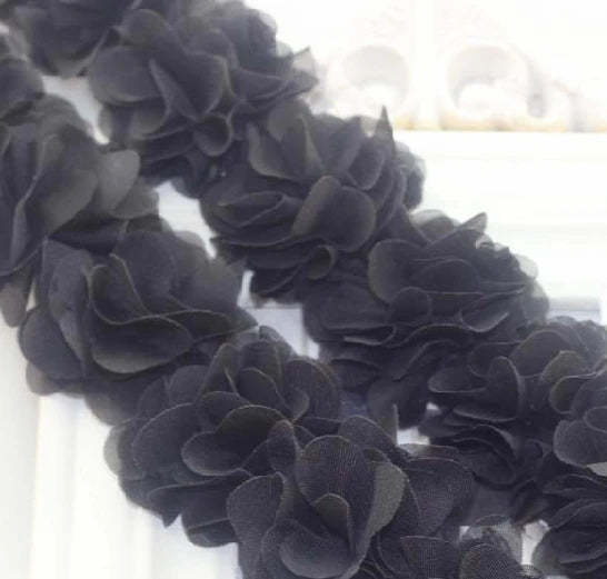 couronne fleurs tissu orange vert rouge clips décoration festive dentelle polyester coton organza