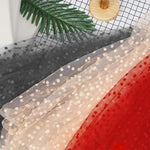 tulle floqué transparent noir blanc rouge gris rose décoration mode couture tissu polyester