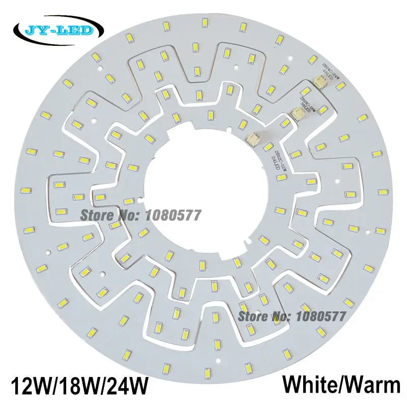 plaque led annulaire blanc moderne vis fixation 12w 18w 24w 270mm opalescent salon