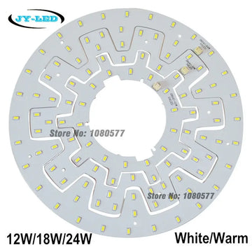plaque led annulaire blanc moderne vis fixation 12w 18w 24w 270mm opalescent salon