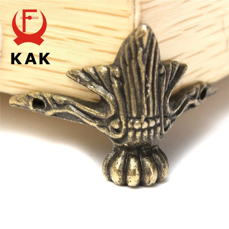 supports d'angle bronze décor floral classique vieilli meubles fixations 30x40mm
