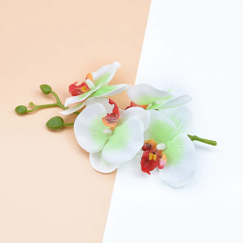 fleurs artificielles orchidées papillon soie rose violet bleu vert décoration maison intérieur mariage anniversaire