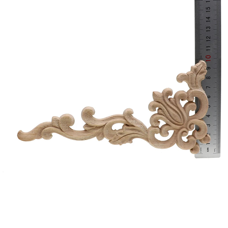 applique murale bois sculpté fleurs volutes baroque décoration murale moderne 20x10cm