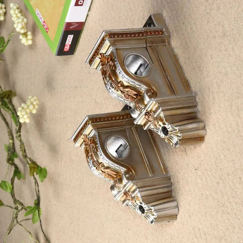 support mural ornement sculpté dorure baroque horloge non fonctionnelle argent or