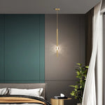 suspension lumineuse moderne or noir cristal led minimaliste contemporain translucent