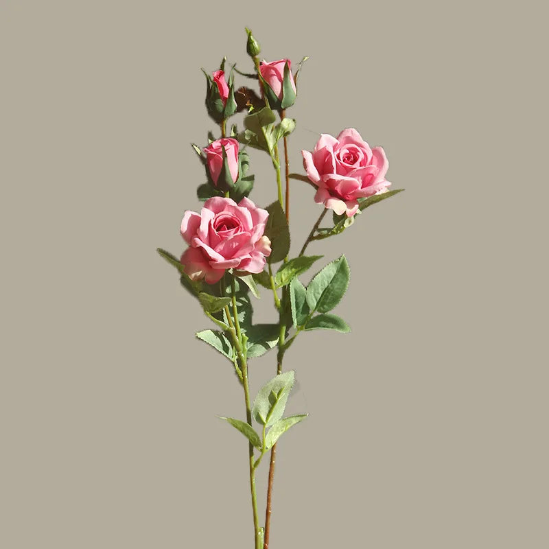 décoration mariage bouquet artificiel roses longues tiges feuilles vertesintérieur blanc roseclair pale