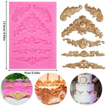 moules silicone gâteau fondant dentelle baroque ornements floraux vintage decoration cupcake roseclair