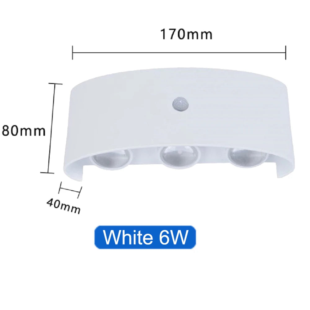 lampe murale led moderne blanc sensibilité mouvement étanche réglable intérieur extérieur