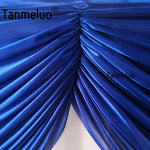 rideau moderne élégant bleu roi blanc satiné transparent événement mariage festivité