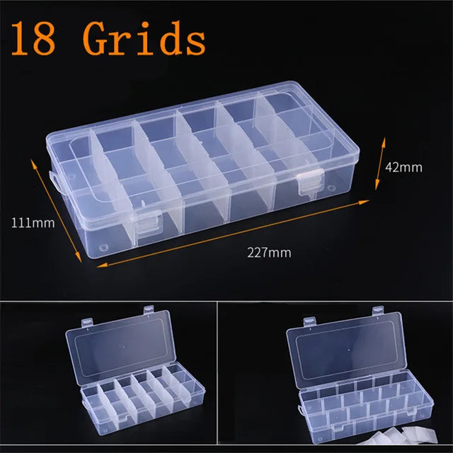 boîtes rangement transparentes modernes compartiments pliables poignées organisation bijoux vis pratiques plastique