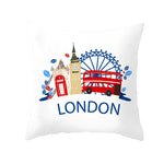 taies d'oreiller décoratives londonien motif big ben polyester respectueux environnement cartoon bleu rouge blanc