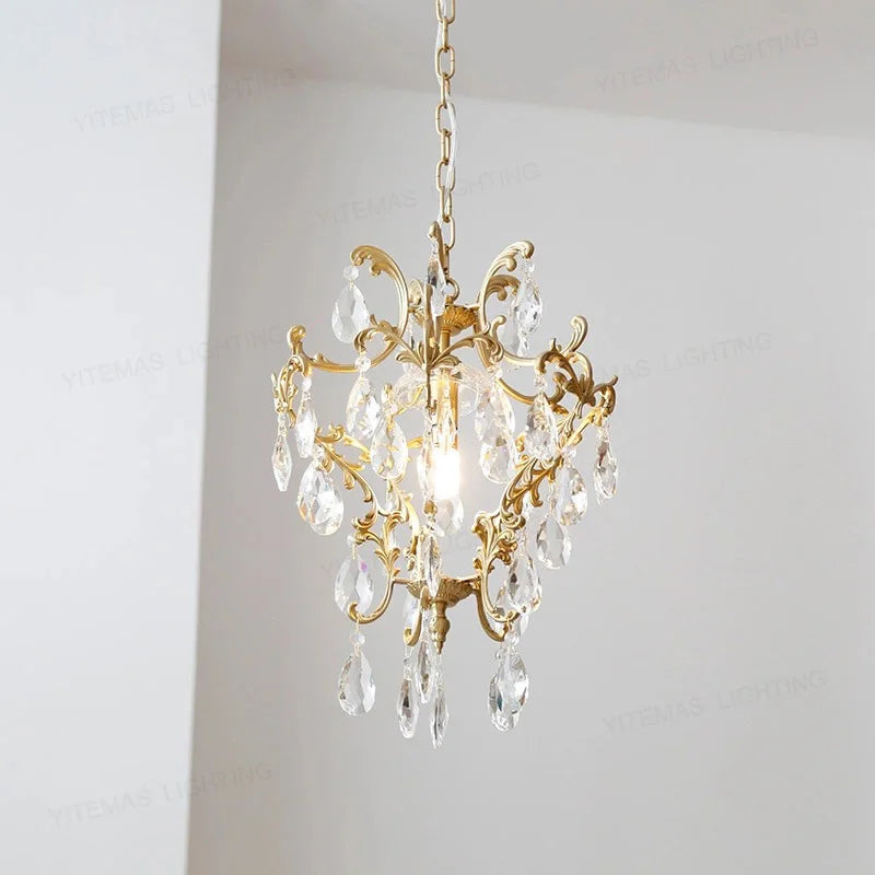 lustre or baroque cristal transparent classique ampoule e27 autonome chambre salle manger