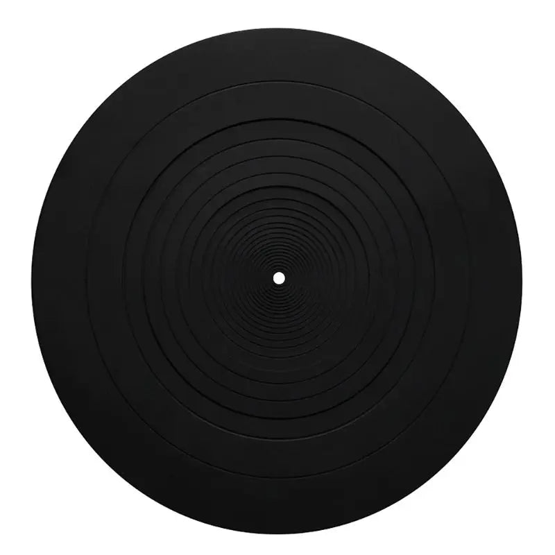 tapis antidérapant anti vibration platine vinyle noir moderne rayures concentriques stable silencieux