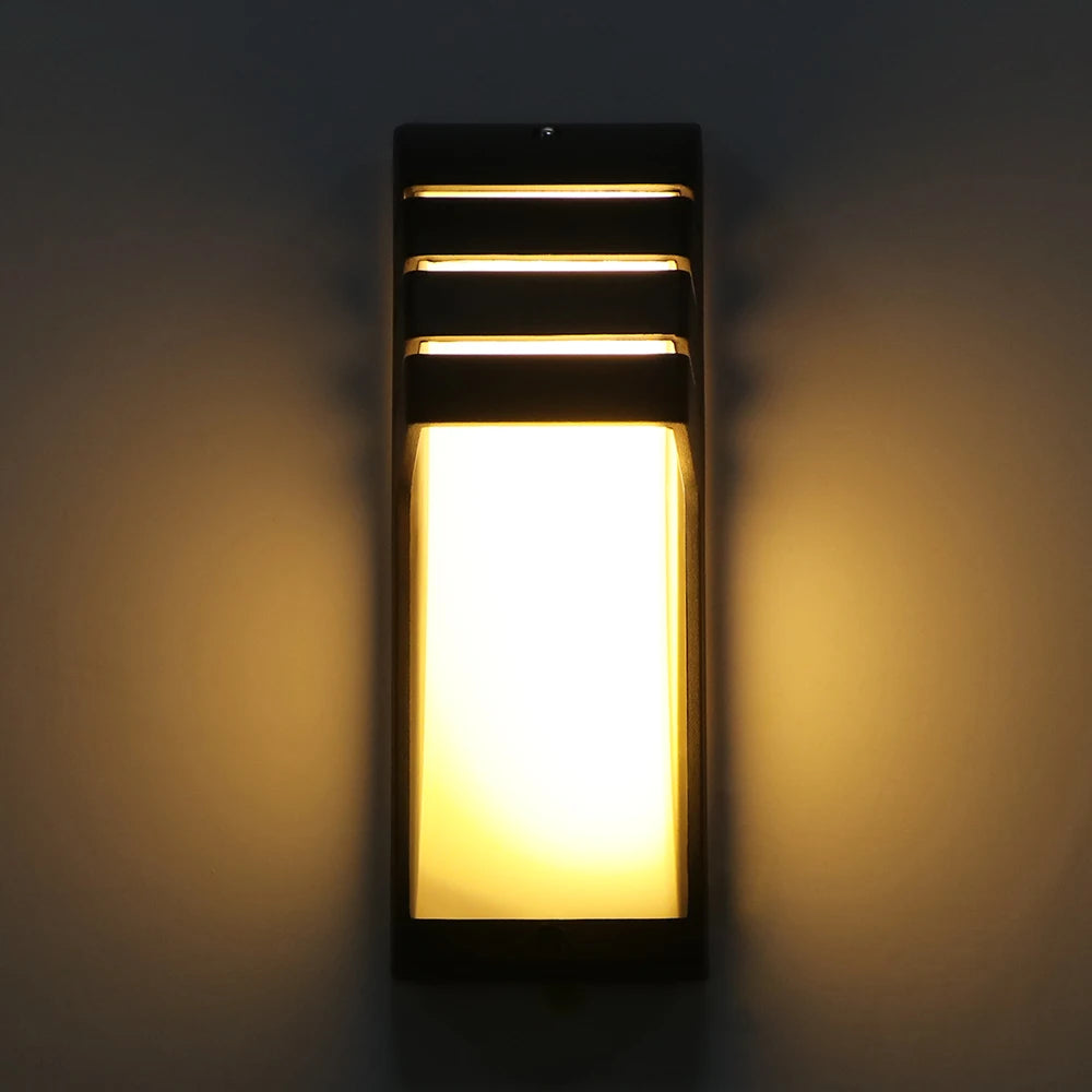 applique murale moderne led 12w noir étanche ac85265v polycarbonate