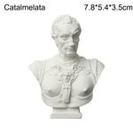 buste sculpté résine blanc détails granuleux classique réaliste décoration intérieureportrait miniature
