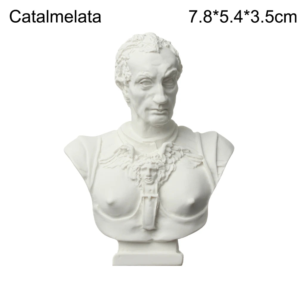buste sculpté résine blanc détails granuleux classique réaliste décoration intérieureportrait miniature