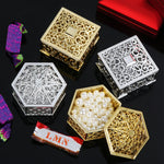 boîtes bijoux or argent élégantes ajourées classiques bonbons favor mariage trinkets organizer