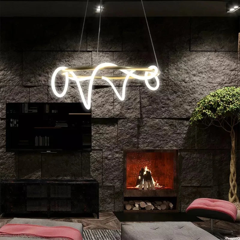 Lustre design moderne suspension lumineuse pour salon