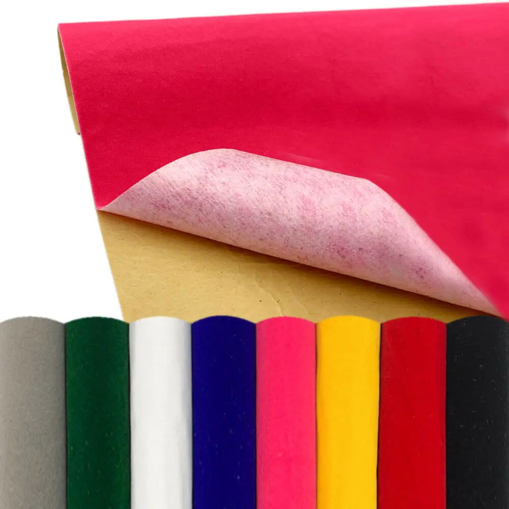 adhésif sensível pressão feutre veludo uni rouge beige simple bricolage protège matériaux opacité versatile