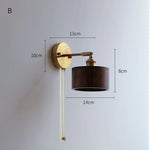 lampe murale industrielle moderne or marron foncé conique réglable bois ampoule led fixée sans