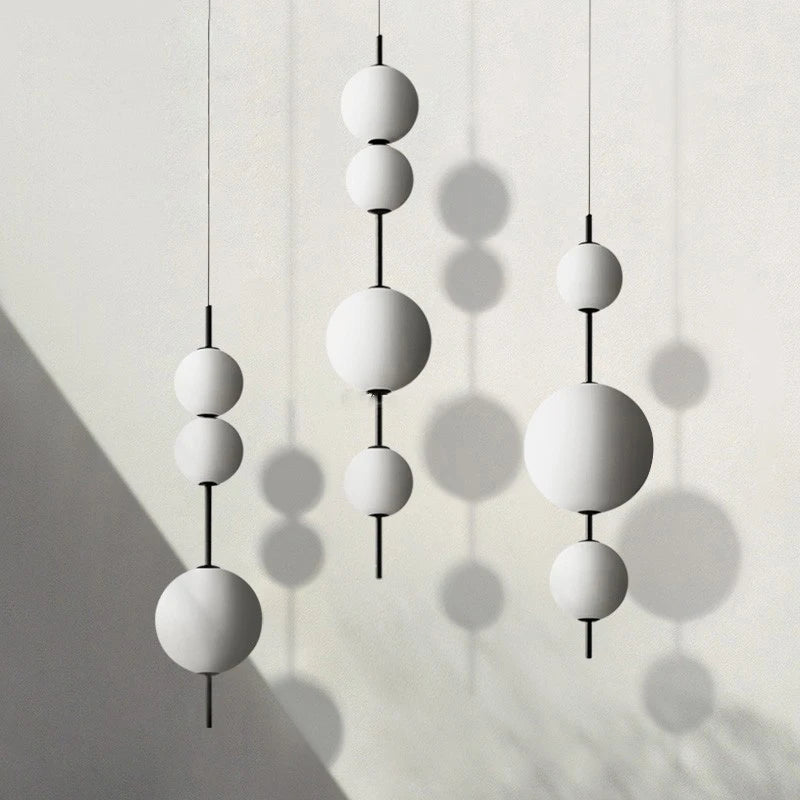 lumière suspendue led moderne minimaliste blanc noir chambre salon étudehôtel