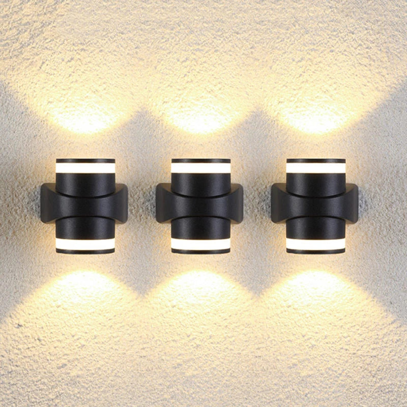 applique murale led moderne noir blanc spirale contemporaine fixations lumière chaude 6w