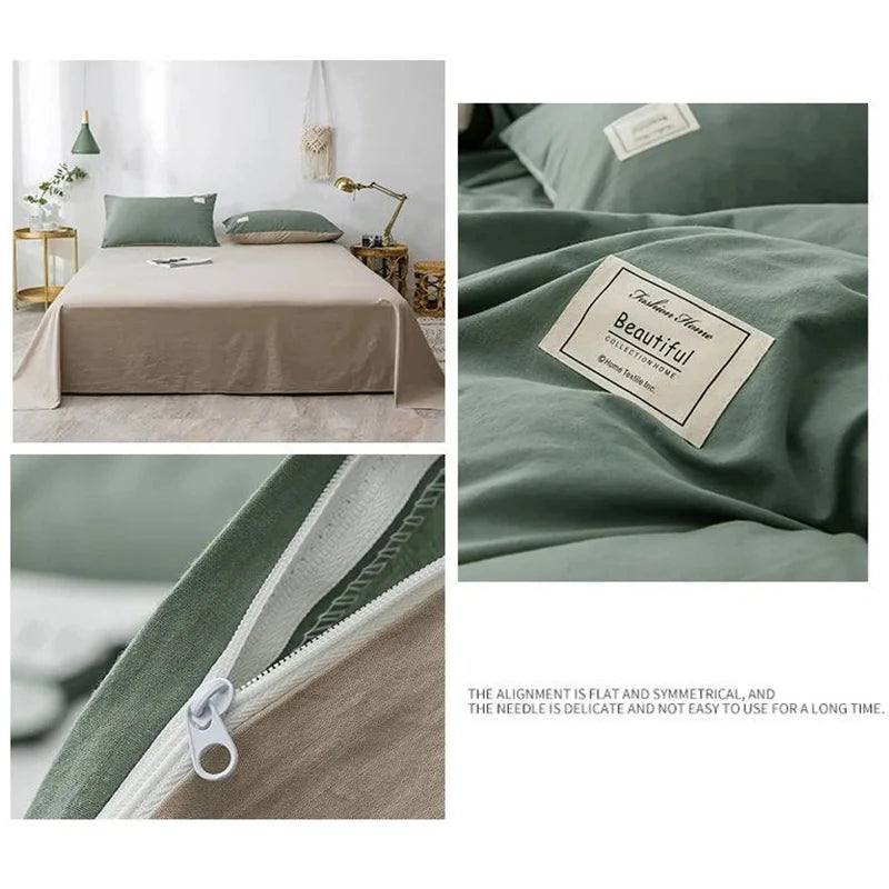 Détail du tissu brossé de la housse de couette