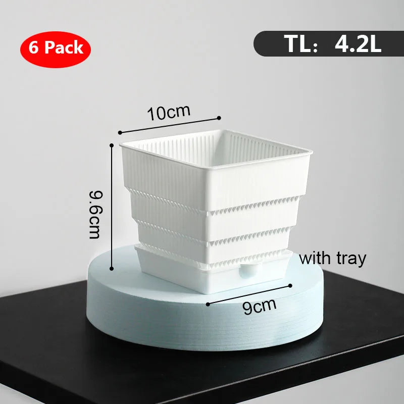 pot fleur plastique blanc succulente cactus jardinage moderne bac racine aéré